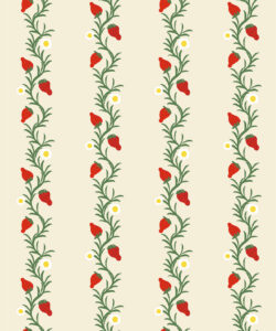 Papel pintado Strawberry Fields | Colores: Ivory  y Rojo | Colección Anything But Basic | Gray Benko x Milton&King | Muestrario