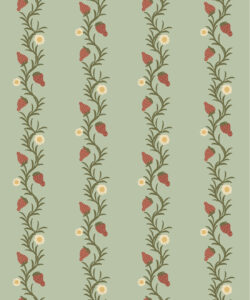 Papel pintado Strawberry Fields | Colorway: Sage & Cinnamon | Colección Anything But Basic | Gray Benko x Milton&King | Swatch