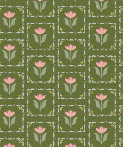 Flora Wallpaper | Colorway: Green  y Rosa | Colección Anything But Basic | Gray Benko x Milton&King | Muestrario