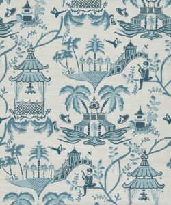 Papel Pintado Mulberry Grasscloth - Color: Azul Prussian - Colección Pattern Play