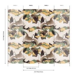Cranes Grasscloth Wallpaper - Image 2