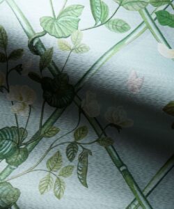 Grande Climbing Sweet Pea Grasscloth Wallpaper - Colorway: Light Provence - Swatch
