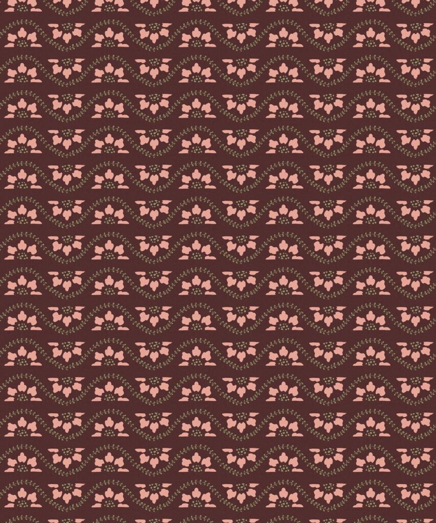 Rosette Wallpaper - Colourway: Plum - Swatch