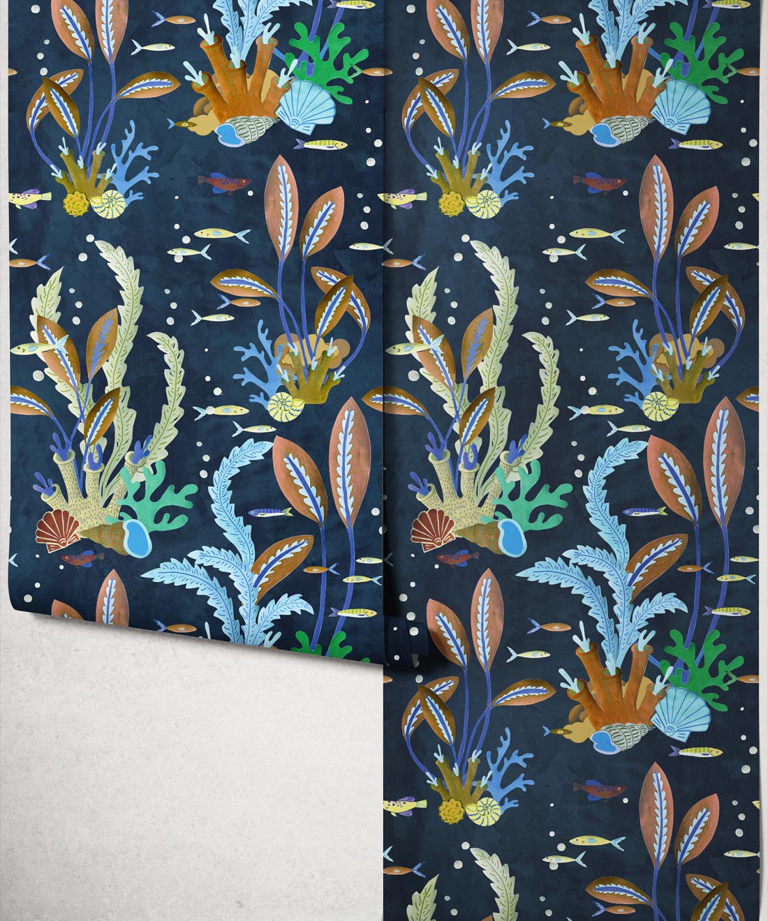 Coral Garden Wallpaper - Colourway: Old Navy - Roll