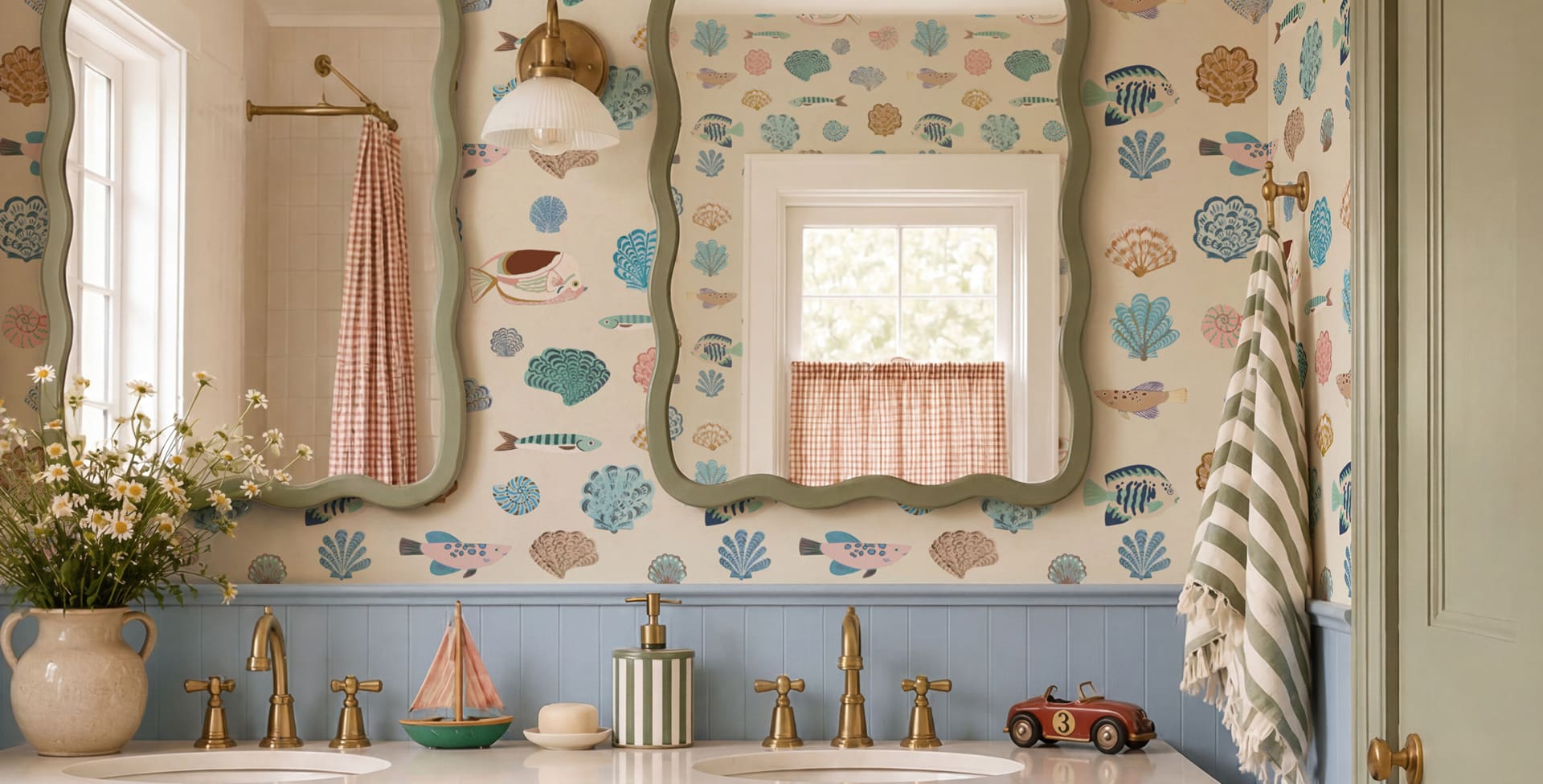 The Curious Club - Bethany Linz Wallpaper Collection - Collection Page - Hero Image - Seaside Treasures Wallpaper Insitu