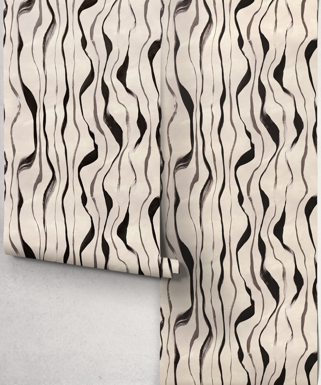Cascade Wallpaper - Colourway: Charcoal - Roll