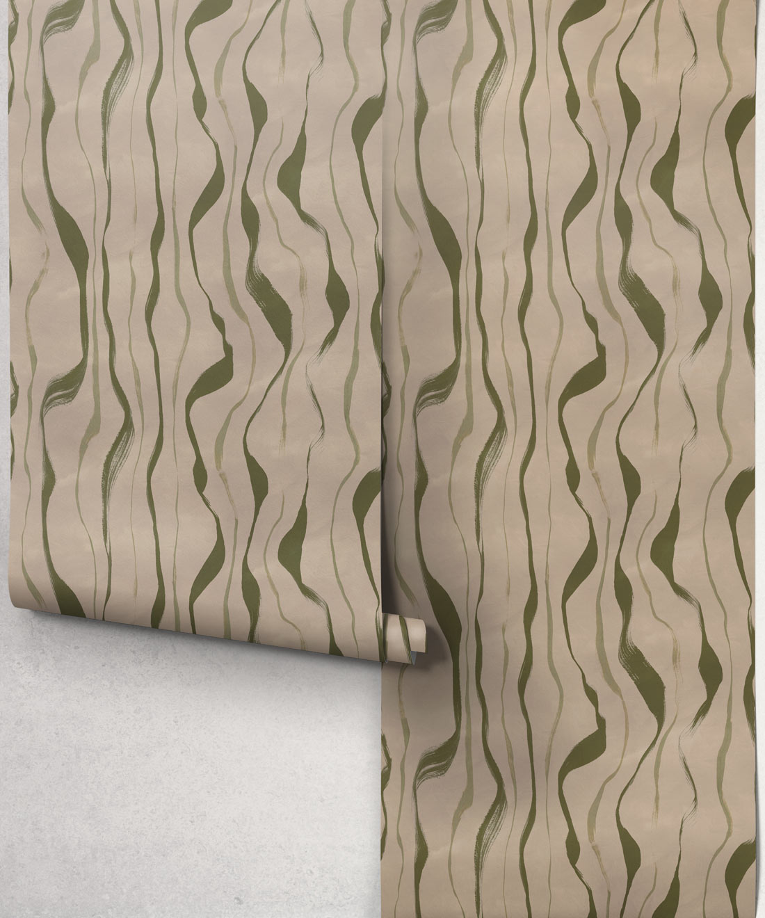 Cascade Wallpaper - Colourway: Moss - Roll
